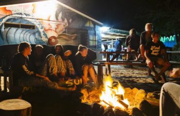 Campfire at Spot X Surf Camp