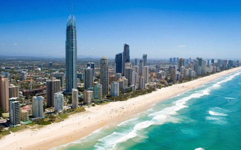 Surfers Paradise skyline and beach on the Gold Coast