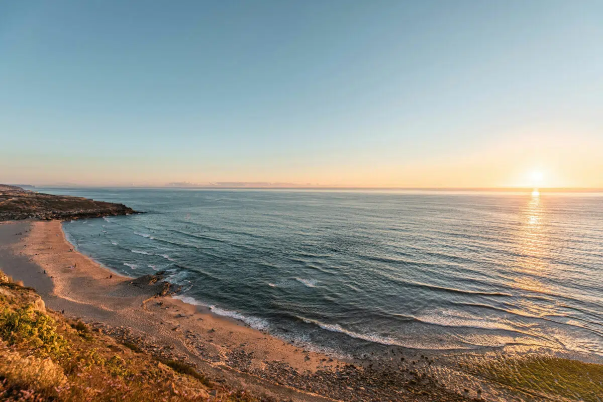 Sunset over the ocean at Ericeira