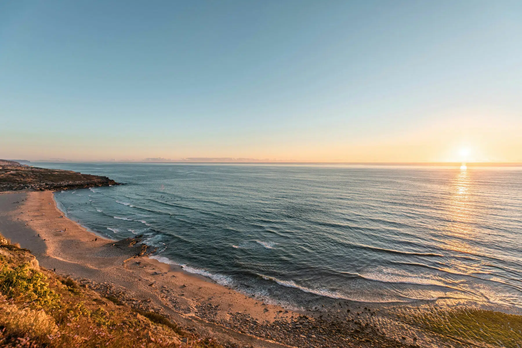 Sunset over the ocean at Ericeira
