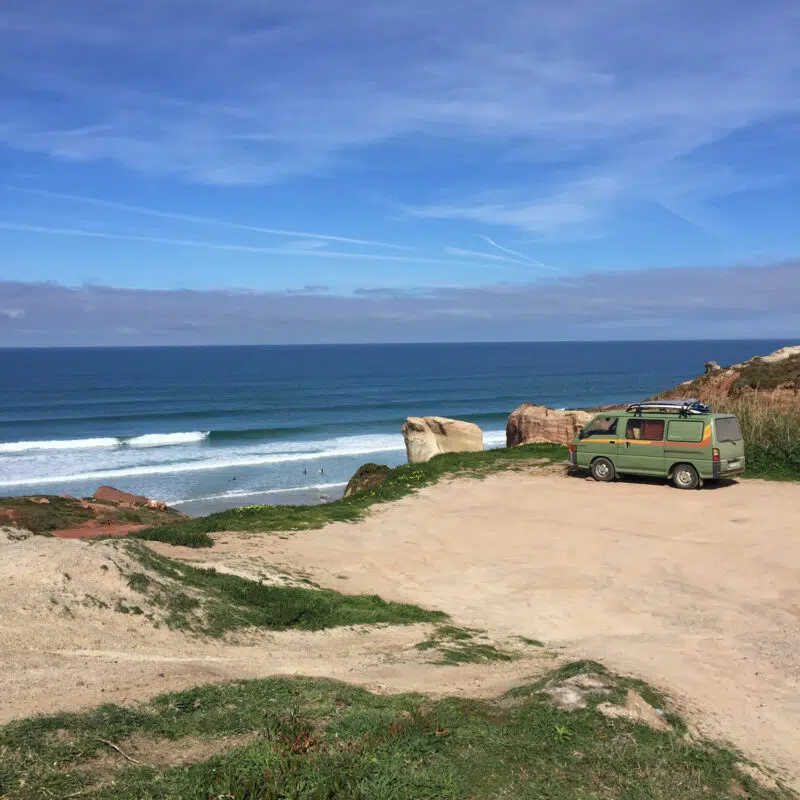Coastal path above the beach in Peniche
